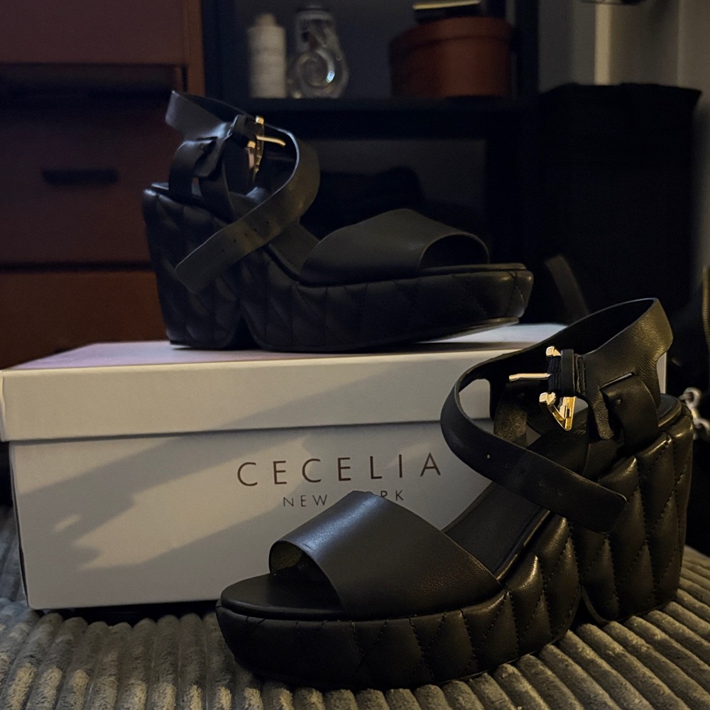 Cecelia New York Black Platform Sandals